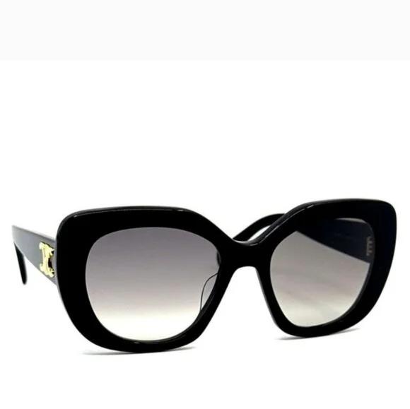 CELINE Triomphe Butterfly Round Sunglasses Acetate Ombre GRADIENT Black SUNNIES - Picture 7 of 16